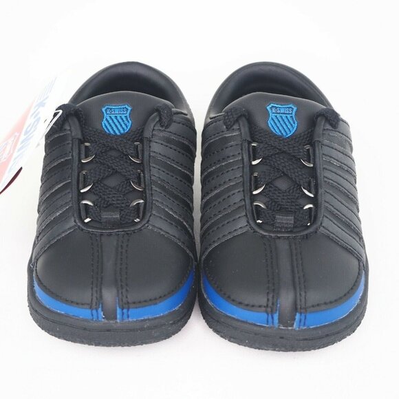 K-Swiss Ramli Low Classic Toddler Shoes Black Blue Leather Sports Sz 6.5 - Picture 4 of 12